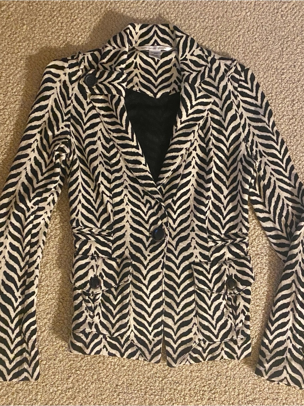 Y2K Diane von Furstenberg Zebra Jacket